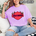 Biker Women Shirt - Neon Leopard Flames - T-shirt Sweatshirt