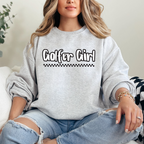 Golfer Girl Check Print White T-shirt Sweatshirt