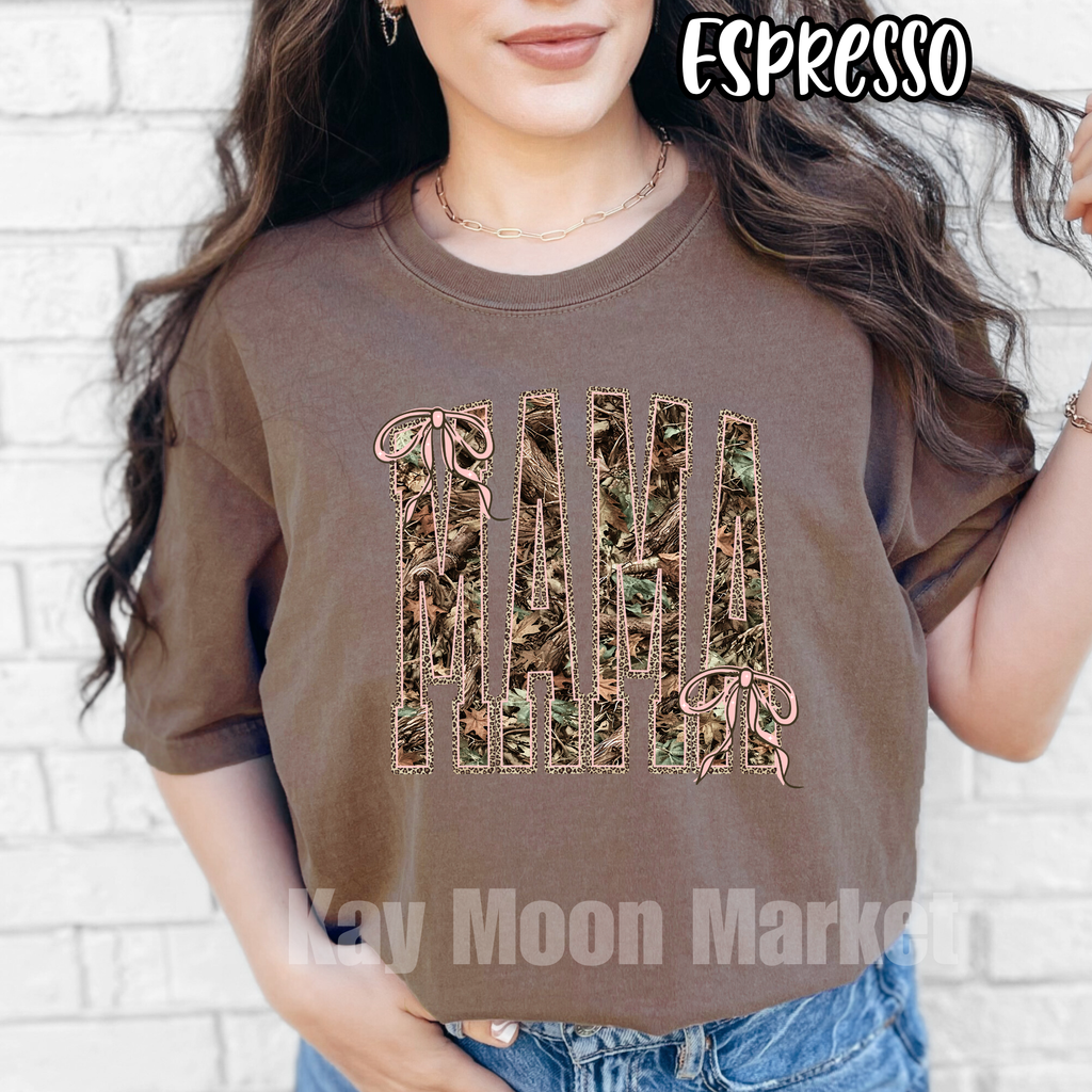 Mama Camo Bow - Trending Camouflage Cute Mom - T-shirt Sweatshirt