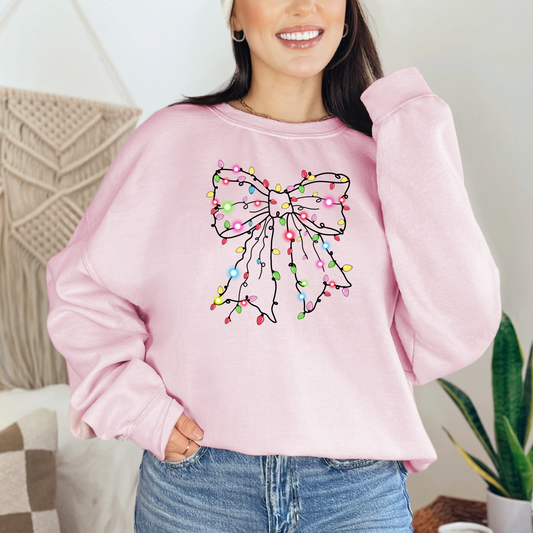 Christmas Lights Big Bow Holiday T-shirt Sweatshirt