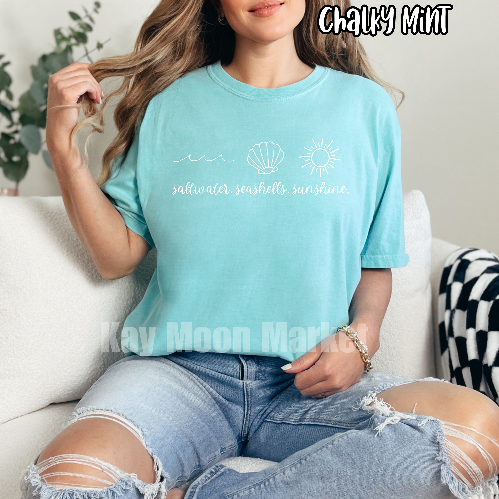 Saltwater Seashells Sunshine - Simple Summer - T-shirt Sweatshirt