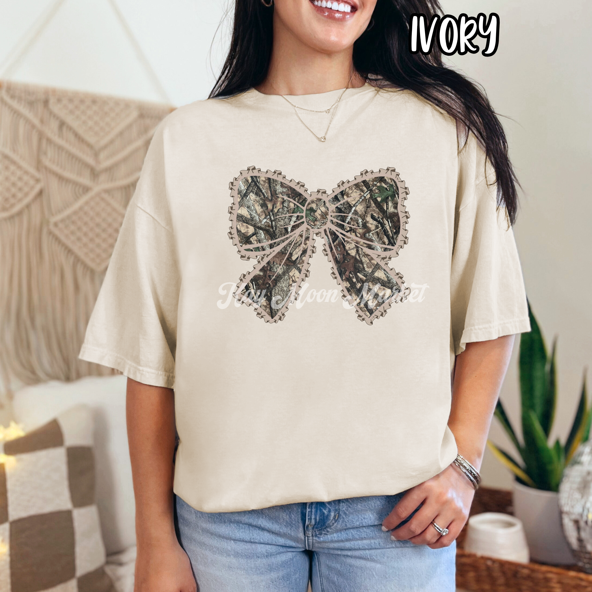 Camo Ruffle Bow - Trending Camouflage Cute - T-shirt Sweatshirt