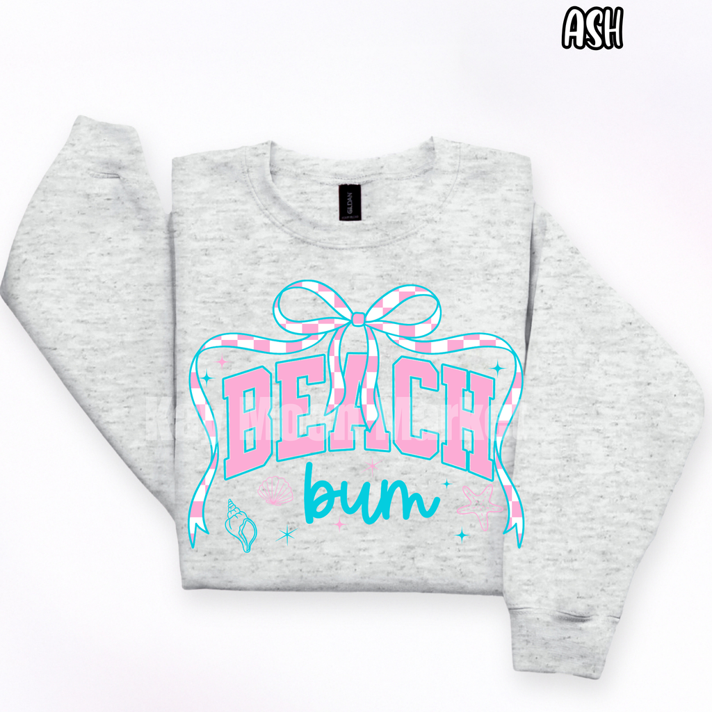 Beach Bum - Summer Bow Checkered - T-shirt Sweatshirt