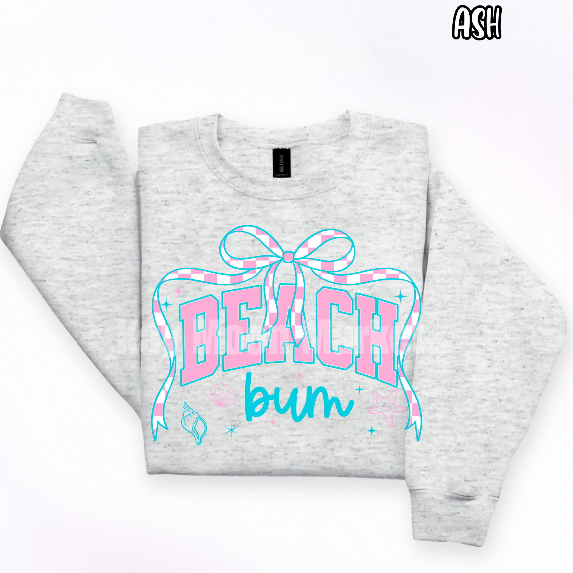 Beach Bum - Summer Bow Checkered - T-shirt Sweatshirt