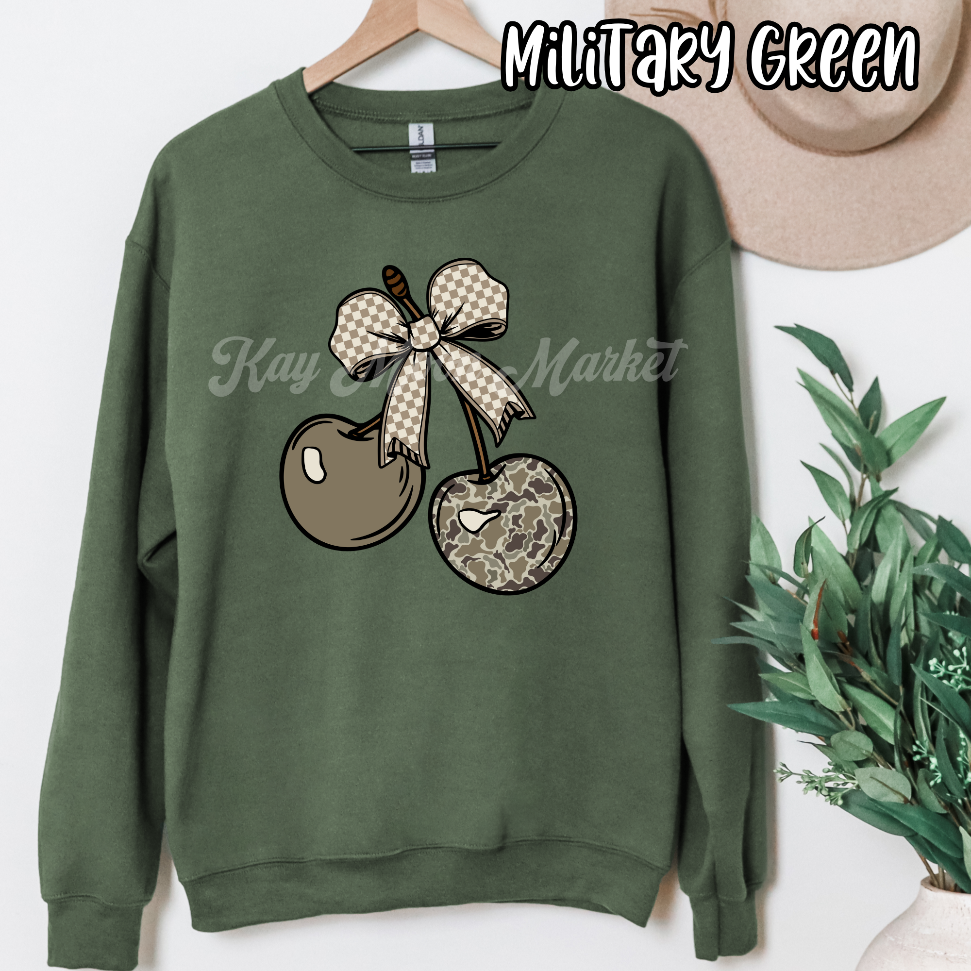 Camo Cherries- Trending Cute- T-shirt Sweatshirt
