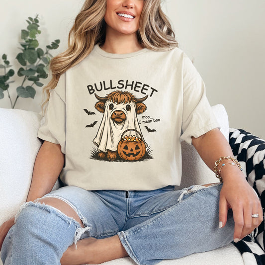 BULLSHEET - Highland Cow Boo Halloween - T-shirt Sweatshirt