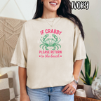 Crabby Return to the Beach ~ Summer ~ TSHIRT Sweatshirt