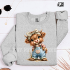 Cute Highland Cow Overalls ~ Animal Farm ~ Tee Sweatshirt