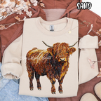Highland Cow Rhinestone Lookalike- Trendy Cute Farm - T Shirt Sweatshirt