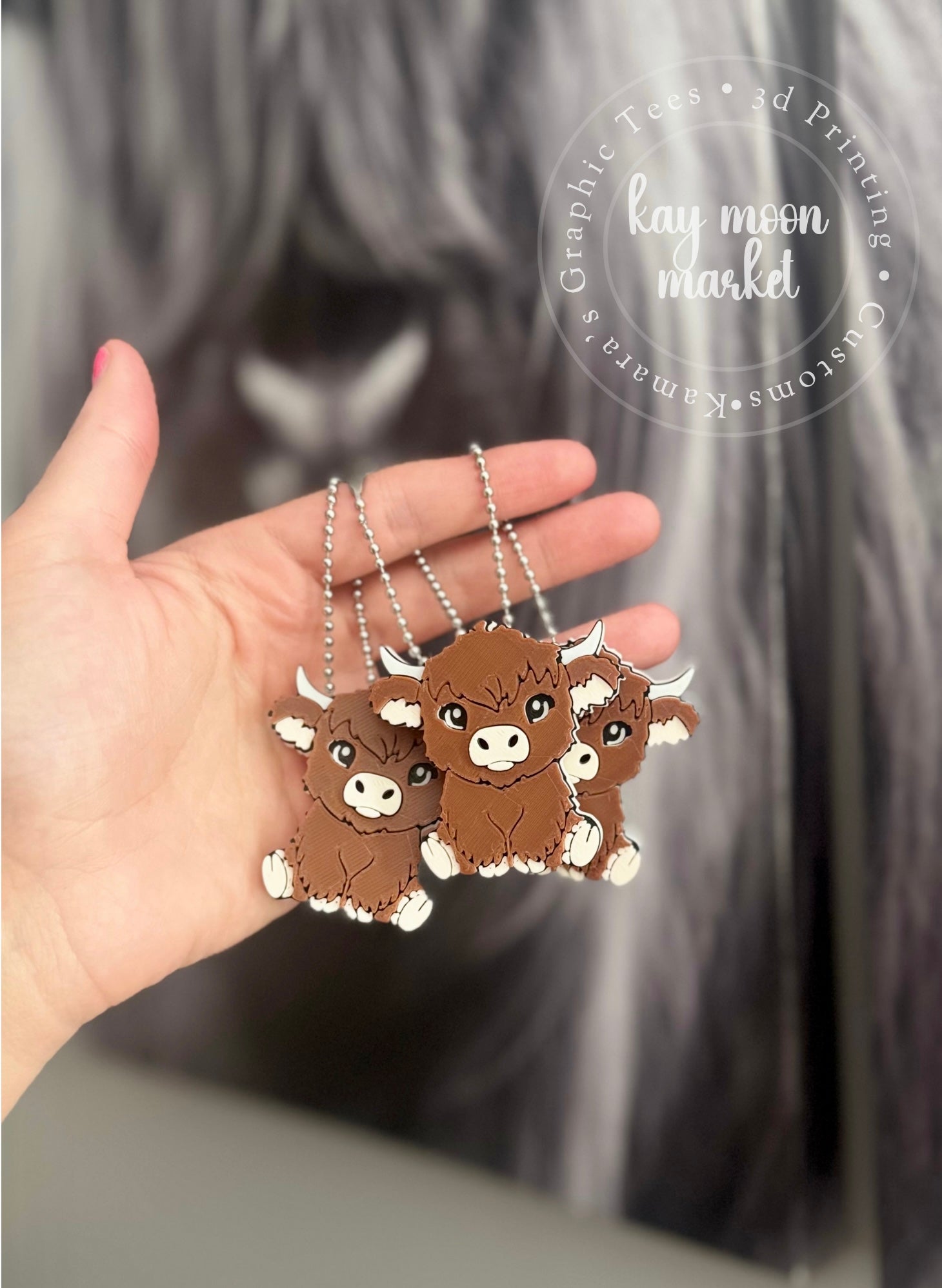 Highland Cow Can Tab Opener Keychain