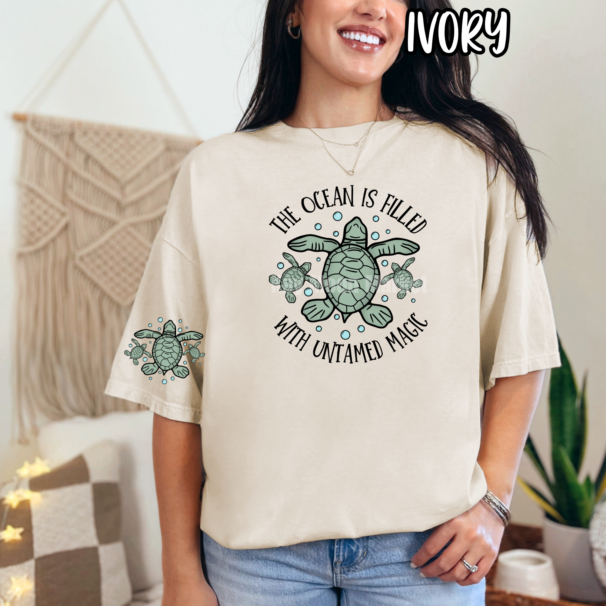 Ocean is filled with untamed magic - Turtle Summer - T-shirt Sweatshirt