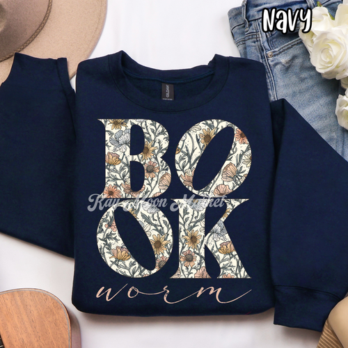 Book Worm - Floral Aesthetic Reading - T-shirt Sweatshirt