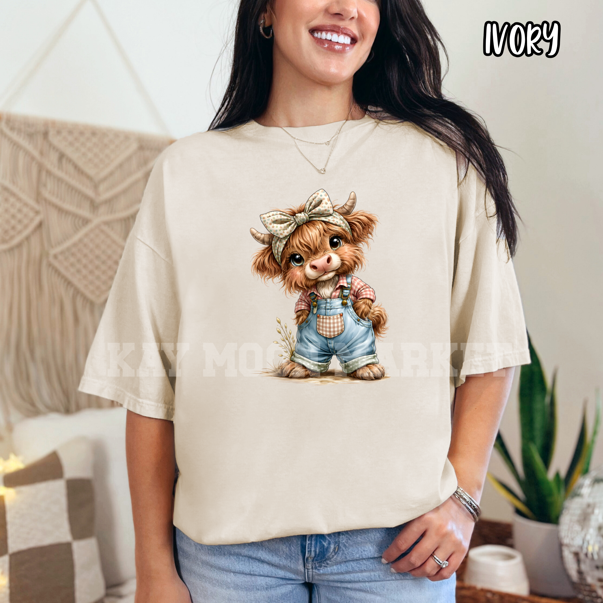 Cute Highland Cow Overalls ~ Animal Farm ~ Tee Sweatshirt