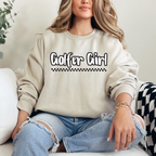 Golfer Girl Check Print White T-shirt Sweatshirt