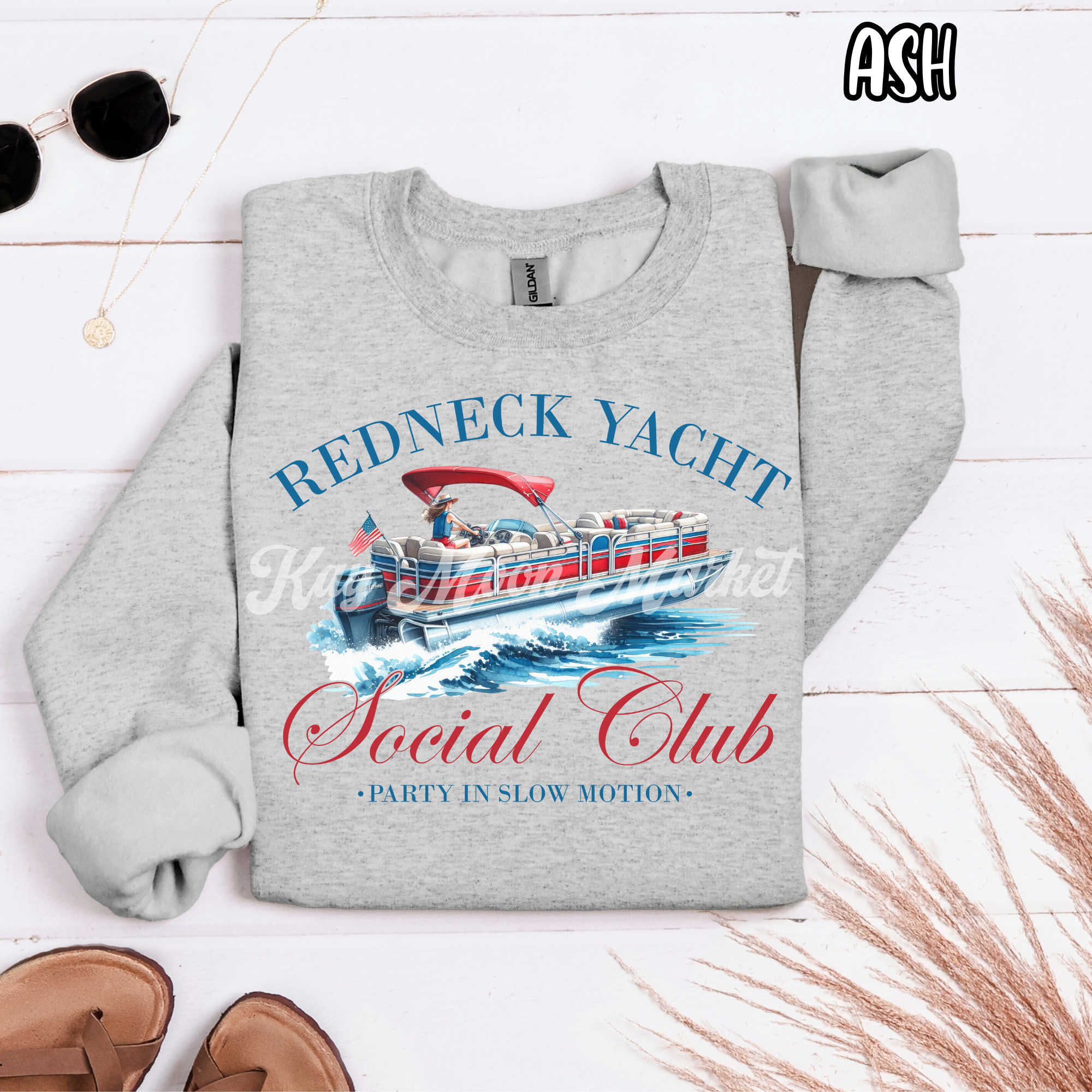Redneck Yacht Social Club - Boat Lake Summer - T-shirt Sweatshirt