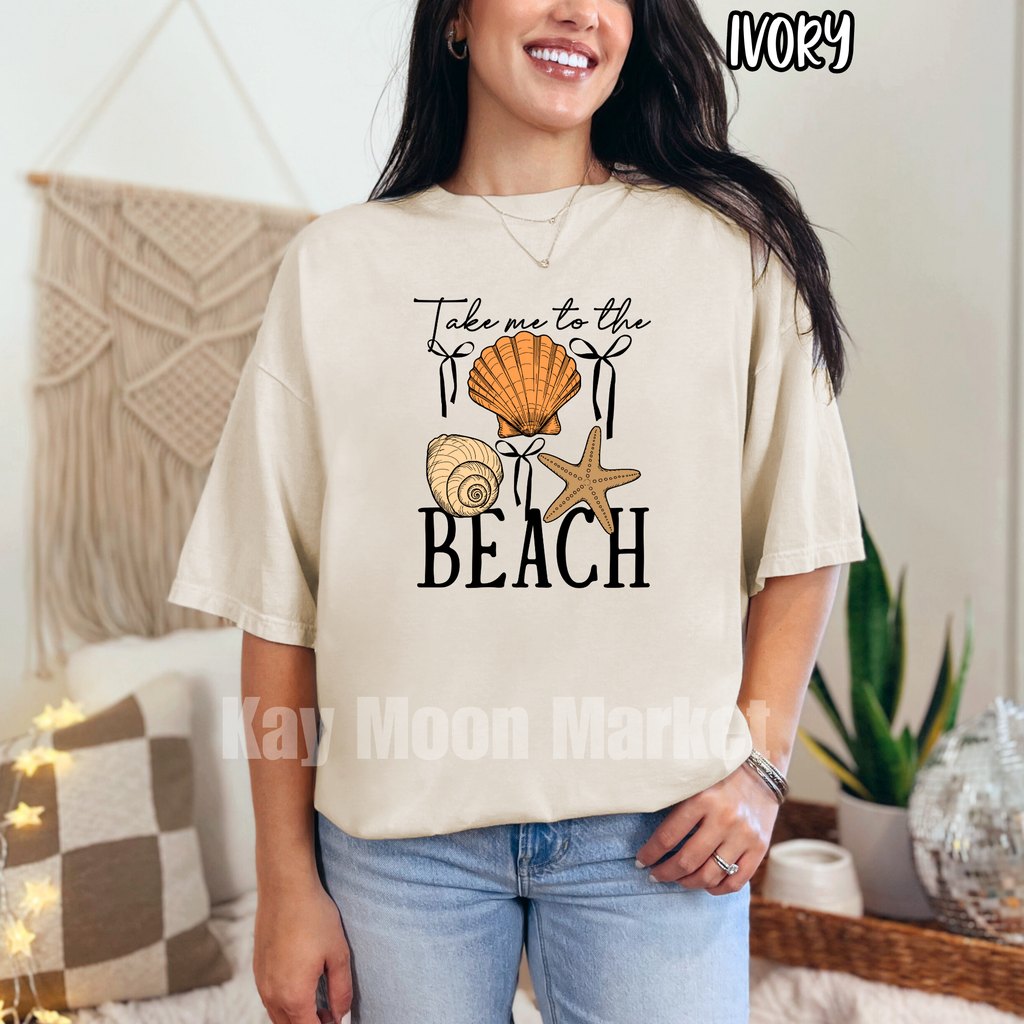 Take Me To The Beach -Seashell Summer Sand - T-shirt Sweatshirt