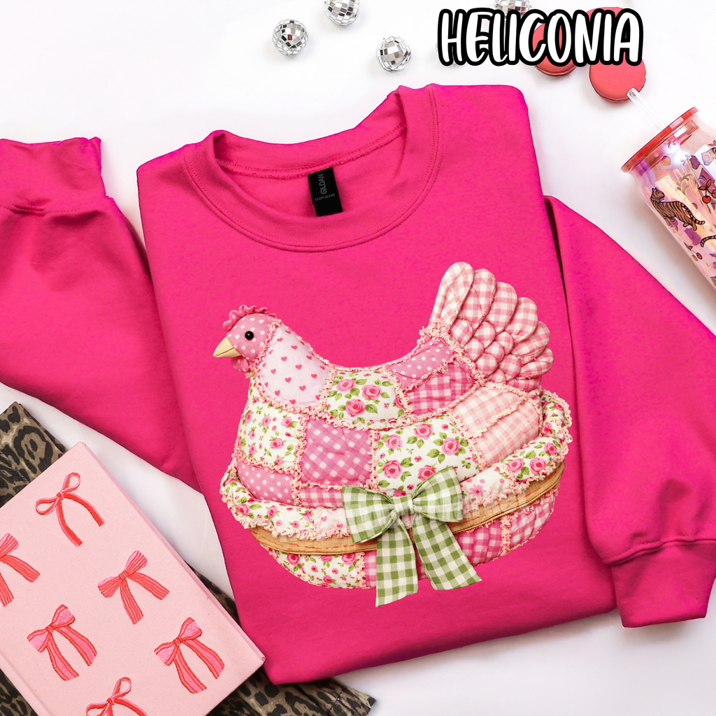 Pink Quilted Chicken - Spring Chicken - T-shirt Sweatshirt