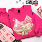Pink Quilted Chicken - Spring Chicken - T-shirt Sweatshirt