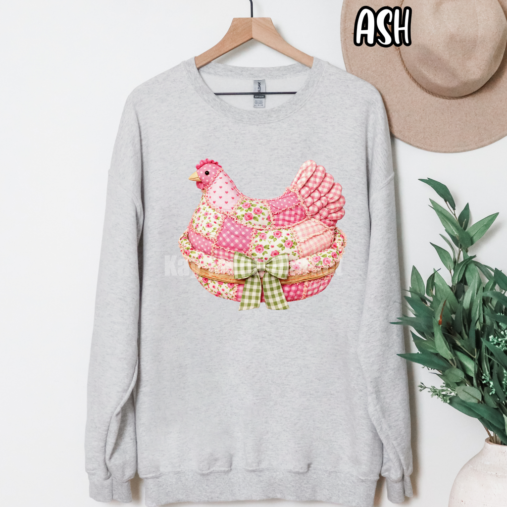 Pink Quilted Chicken - Spring Chicken - T-shirt Sweatshirt