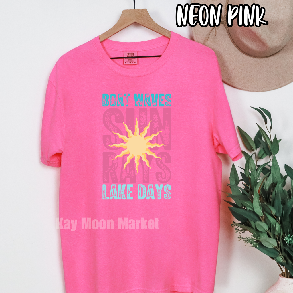 Boat Waves Sun Rays Lake Days 2 - Sun Summer - T-shirt Sweatshirt