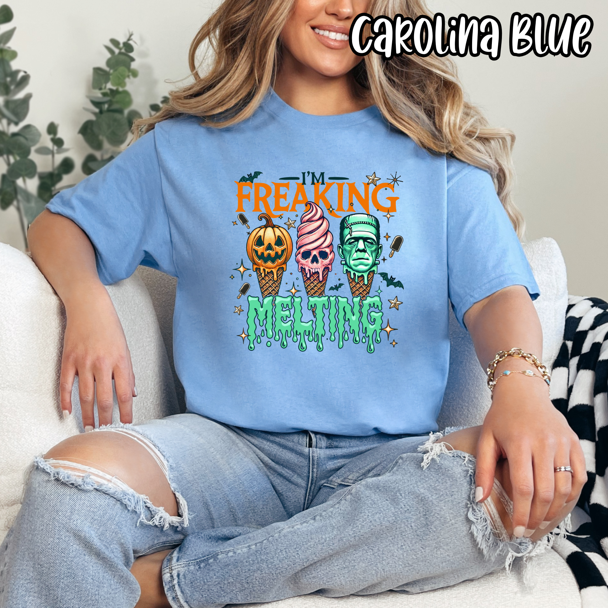 I'm Freaking Melting- Halloween Ice Cream Cone Fall- T-shirt Sweatshirt