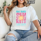 Boat Waves Sun Rays Lake Days 2 - Sun Summer - T-shirt Sweatshirt