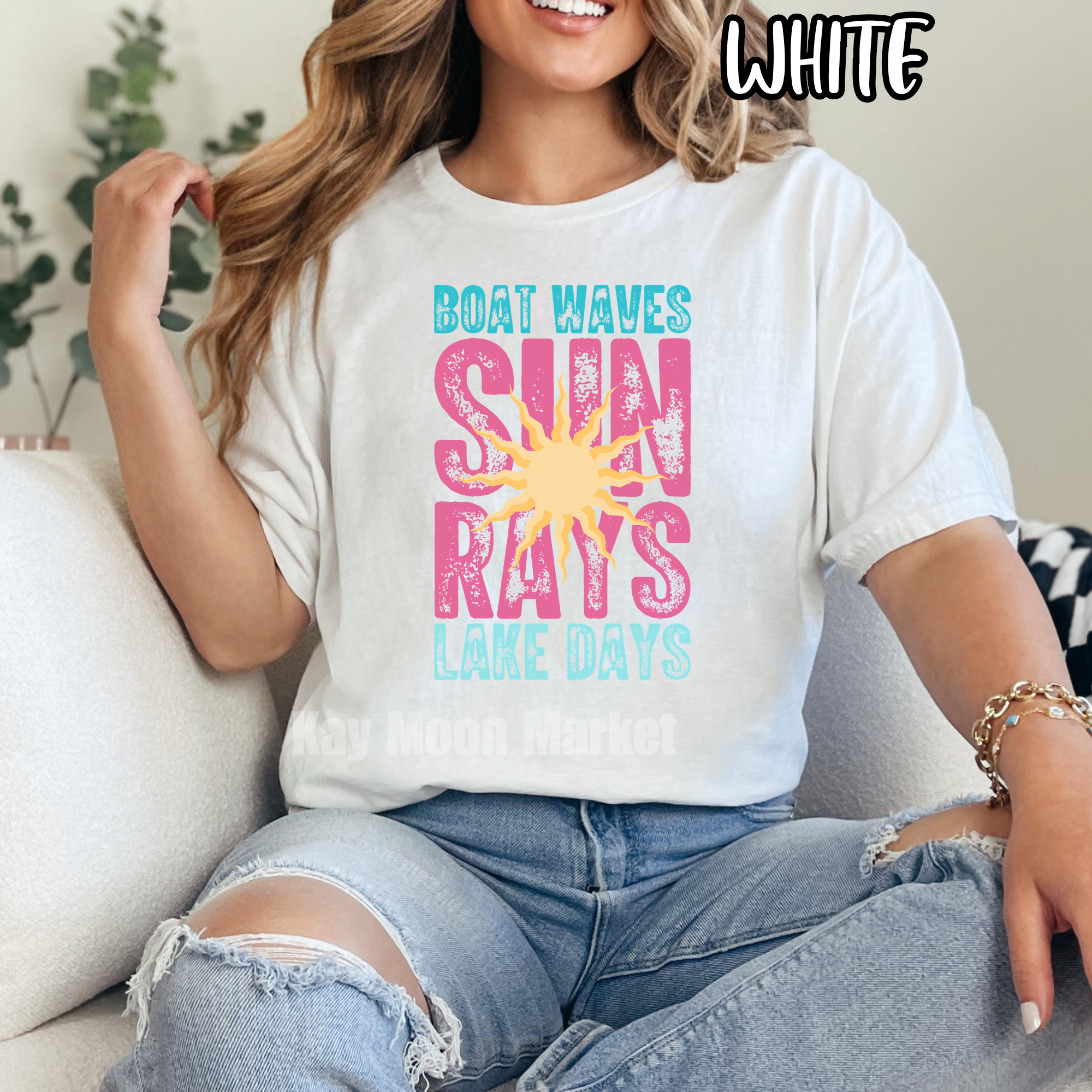 Boat Waves Sun Rays Lake Days 2 - Sun Summer - T-shirt Sweatshirt