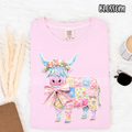 Floral Highland Cow ~ Pearls Animal Farm ~ Tee Sweatshirt