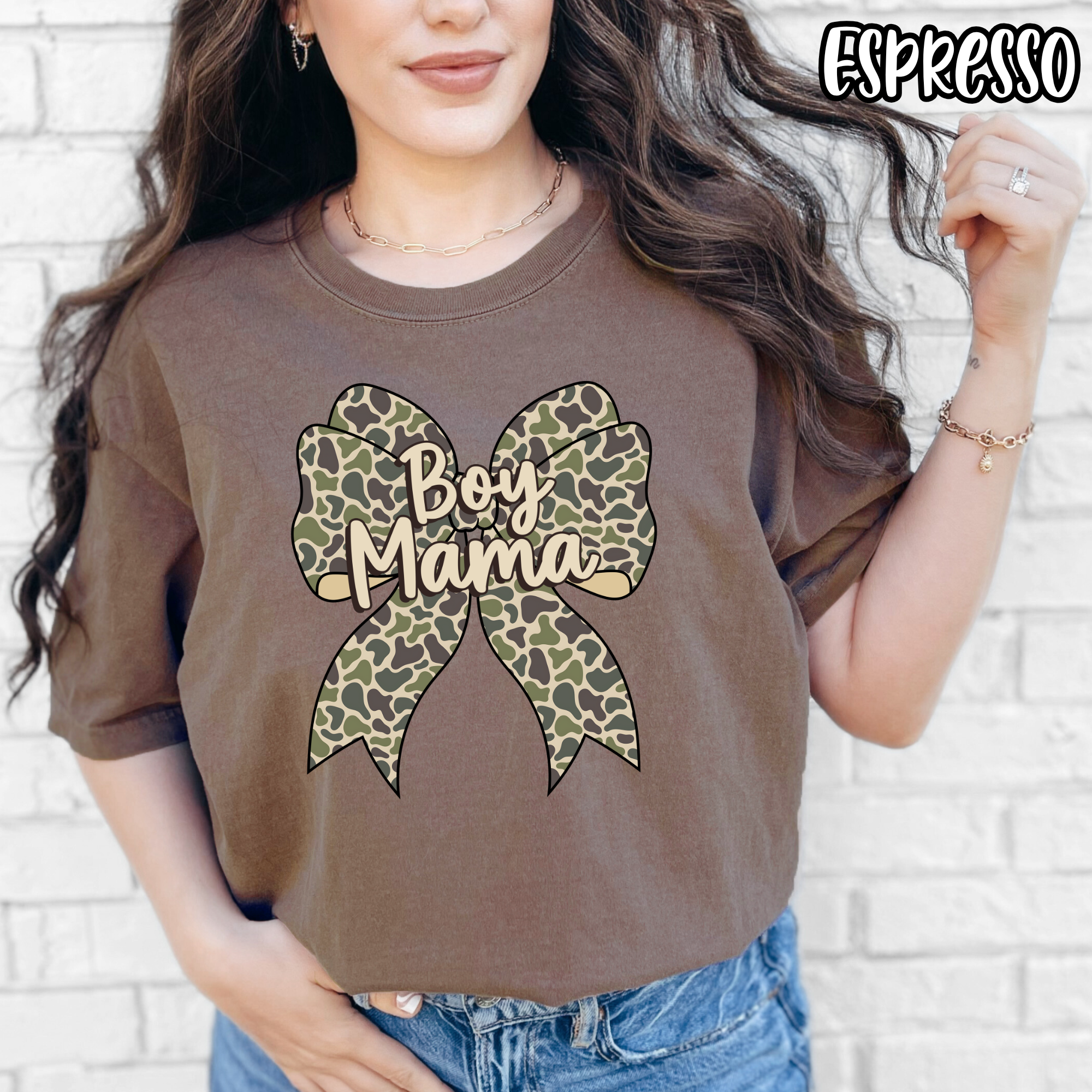 Boy Mama - Camo Bow Boy Mom - T-shirt Sweatshirt