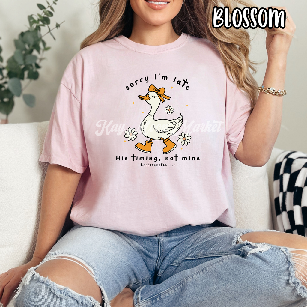Sorry I'm Late His Timing Not Mine - Religious - T-shirt Sweatshirt
