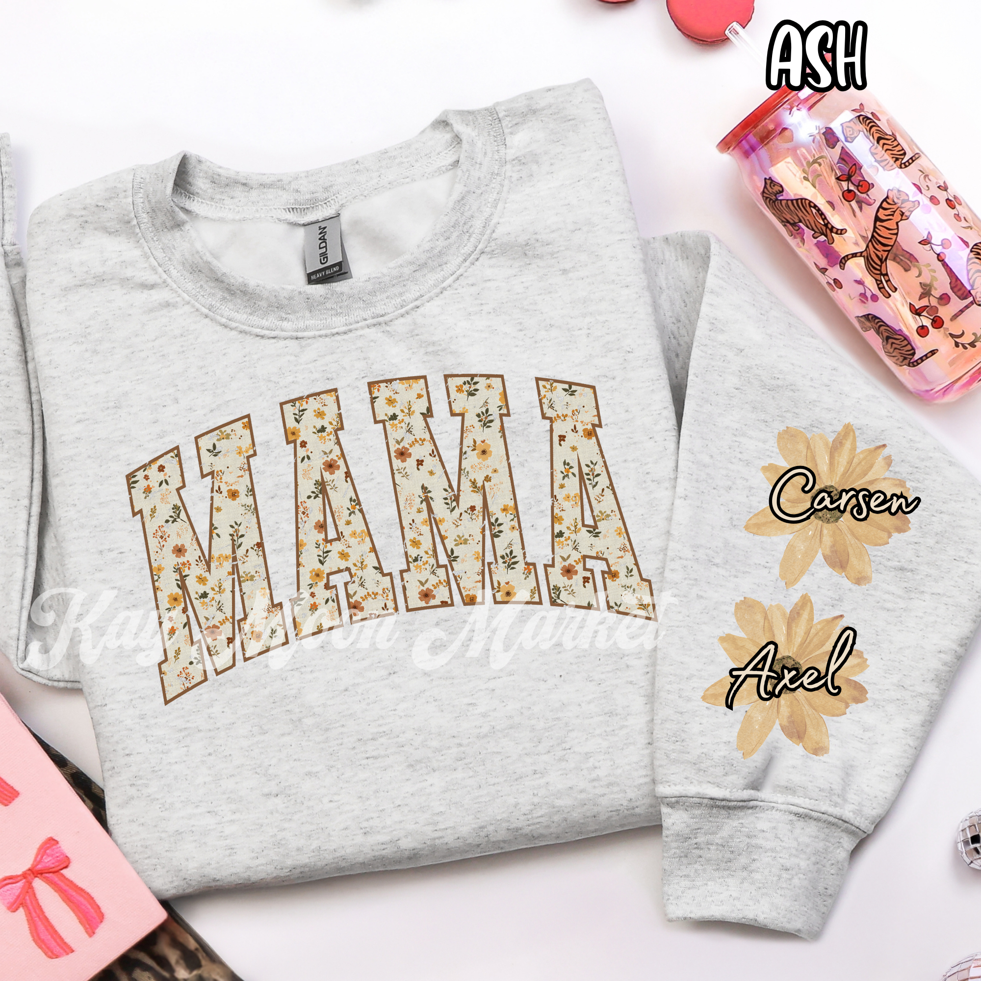 MAMA floral Customize Names ~ Sweatshirt