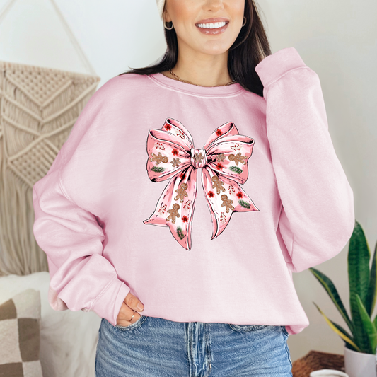 Big Pink Bow Christmas Holiday T-shirt Sweatshirt