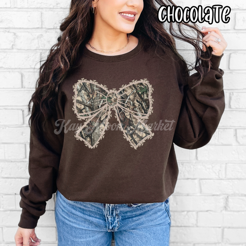 Camo Ruffle Bow - Trending Camouflage Cute - T-shirt Sweatshirt