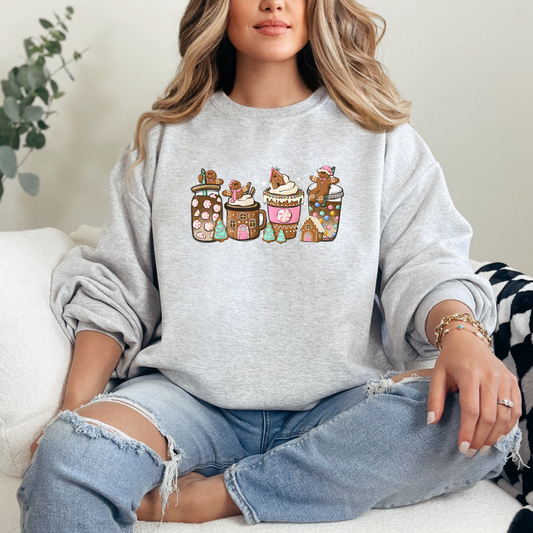 Christmas Coffee Gingerbread House Holiday T-shirt Sweatshirt