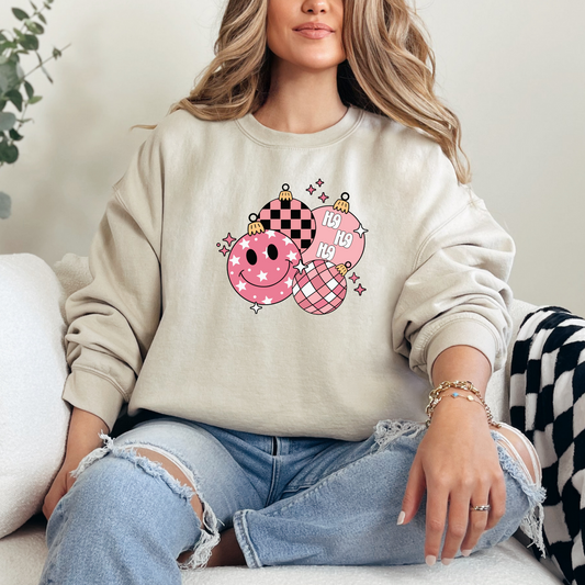 Christmas Ornaments Ho Ho Ho Checkered Holiday T-shirt Sweatshirt