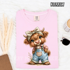 Cute Highland Cow Overalls ~ Animal Farm ~ Tee Sweatshirt