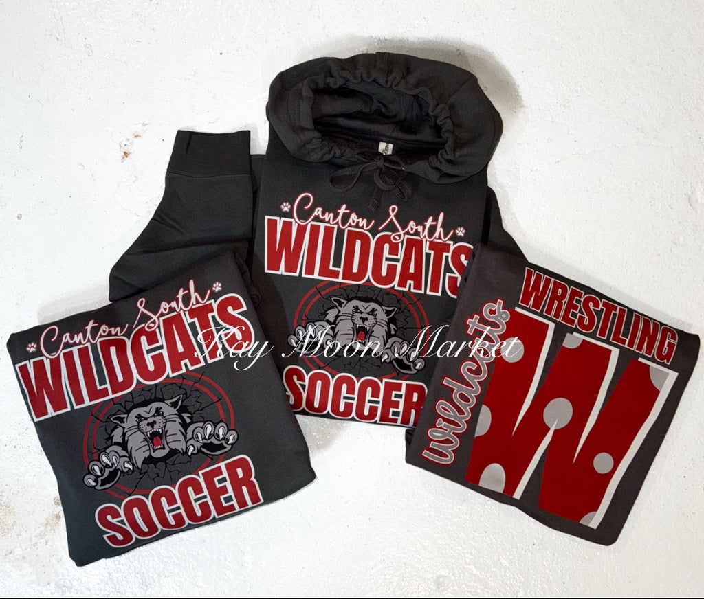 W Wildcats Wrestling - Canton South Mascot - T-shirt Sweatshirt