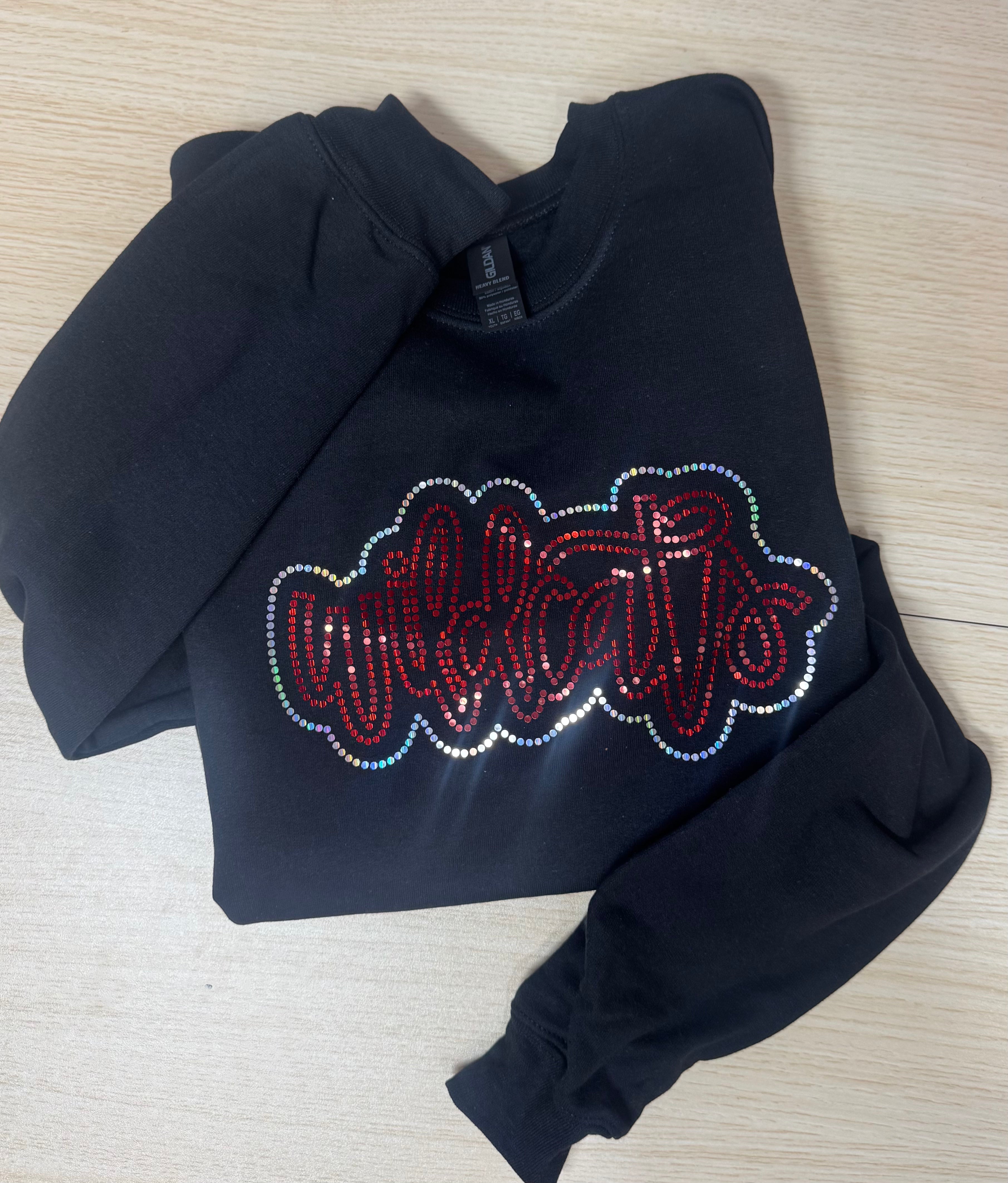 Wildcats Cursive SPANGLE - Canton South BLING Mascot - T-shirt Sweatshirt