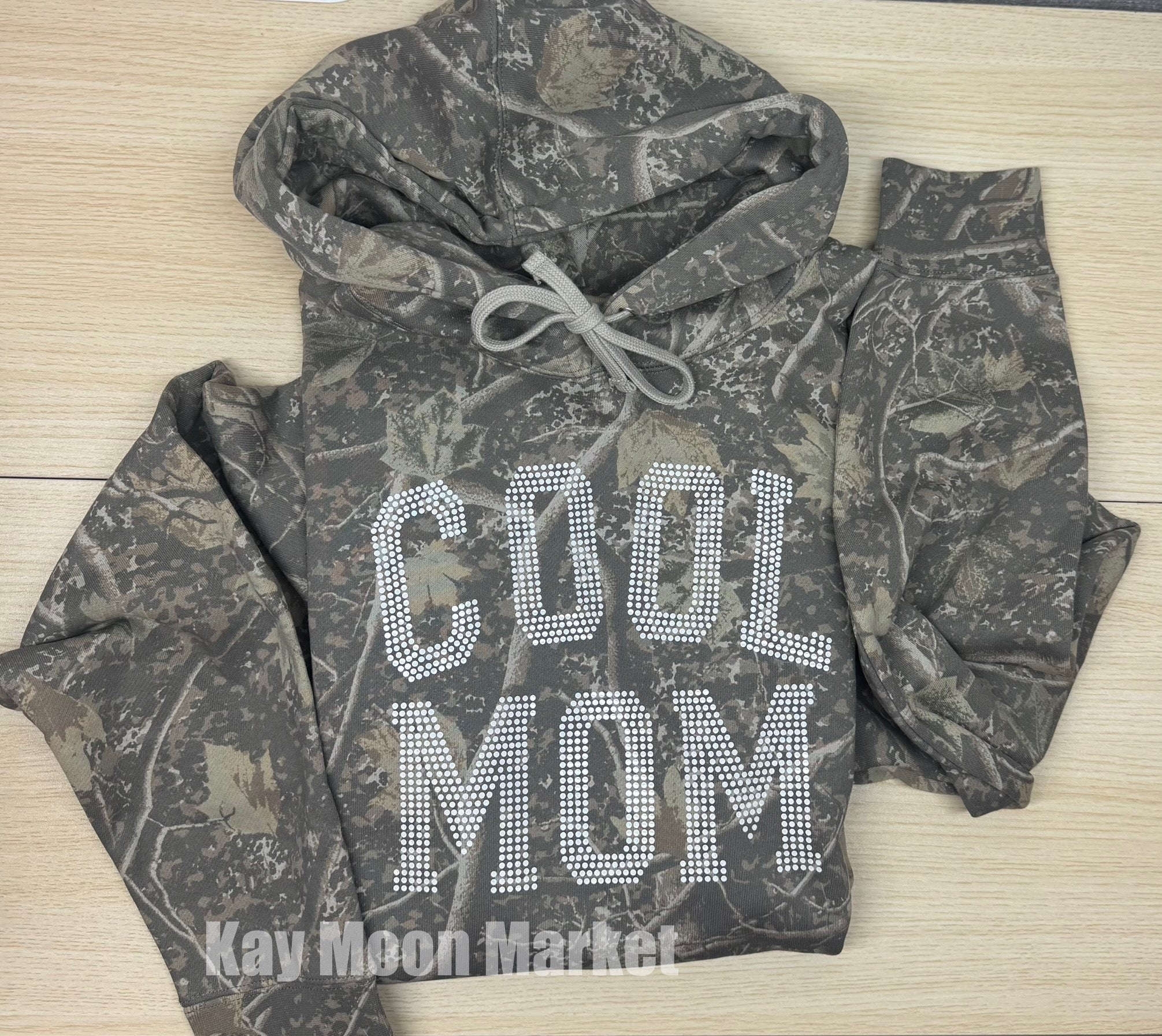 PRE-ORDER* COOL MOM spangle - Heavyweight Camo Wash Hoodie