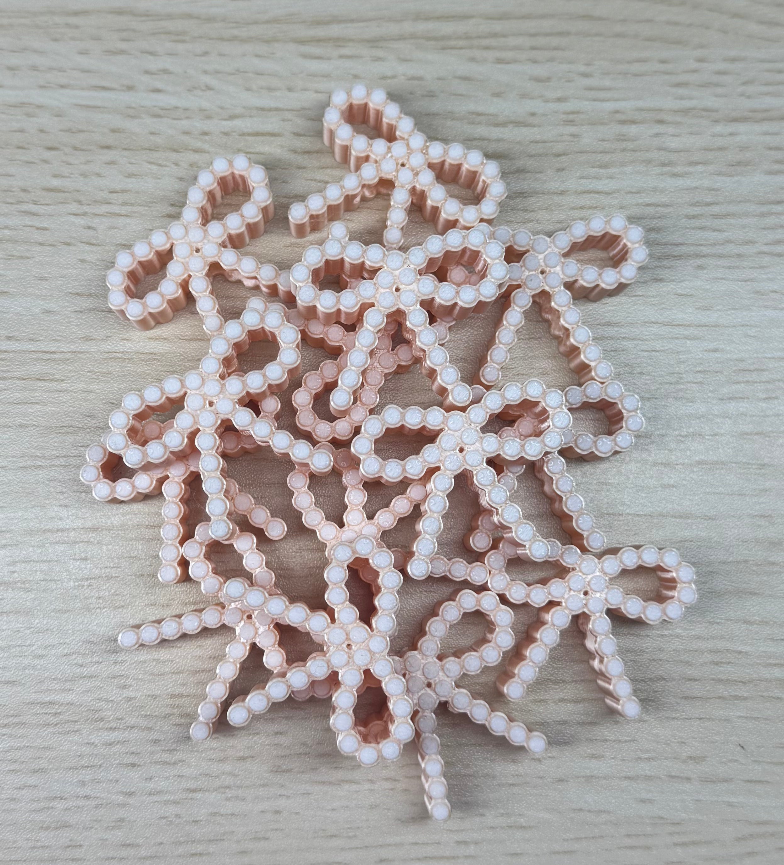 Pearl Bow Straw Topper - Champagne