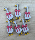 Goose Pink Bow Straw Topper