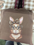 Lindsey S - Leopard Bunny, Espresso Tee