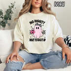 No Diggity Bout To Bag it Up - Pink Ghost Checkered Girly Fall- T-shirt Sweatshirt