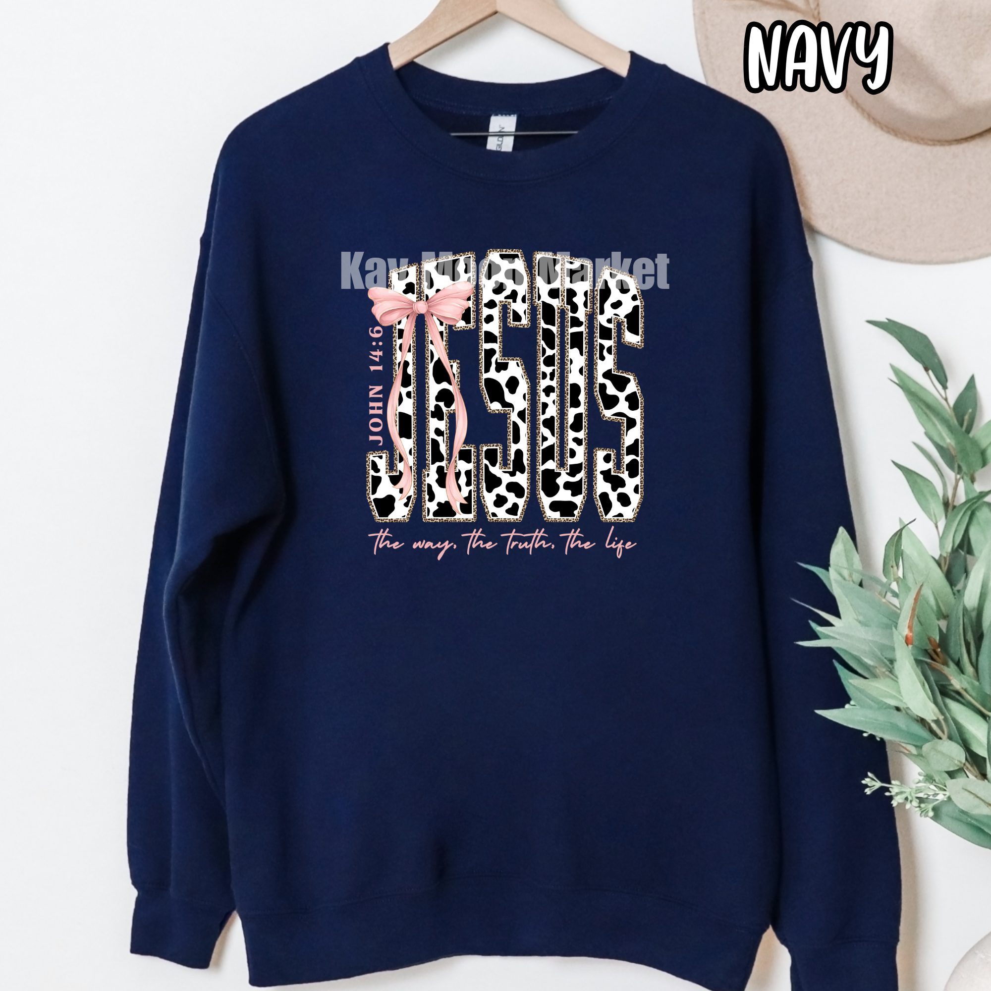 JESUS - Cow Print Bible Verse - T-shirt Sweatshirt